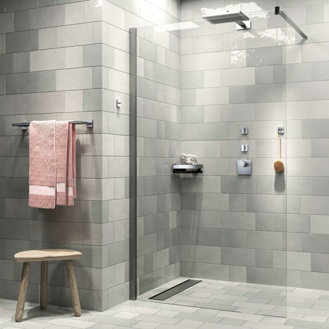 Tiger Dock Panier de douche - 22cm - modèle d'angle - acier inoxydable brossé SW296151