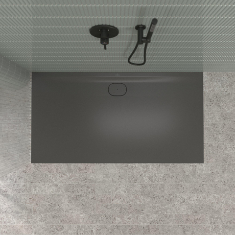Villeroy & Boch Ecora douchebak - 170x90x3.5cm - afvoer lange zijde - anthracite (antraciet) SW1558935