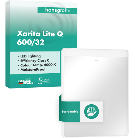 Hansgrohe Xarita Lite Q Horizontal miroir – 60 x 70 cm – LED directe – Blanc mat SW1164987
