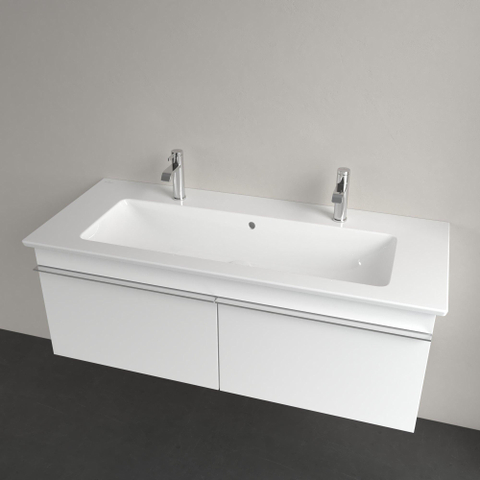 Villeroy & Boch venticello wastafel - 120x50cm - 2 kraangaten overloop - White Alpine (glans wit) 1025106