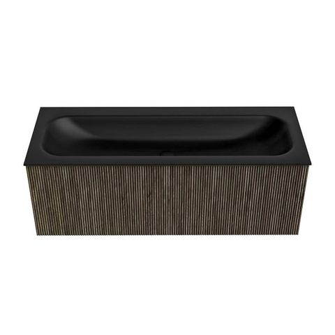 Mondiaz KURVE Ensemble meuble de salle de bains - 120x46x40cm - 1 tiroir - lavabo solid surface - central - sans trou de robinet - Shadow SW1414263