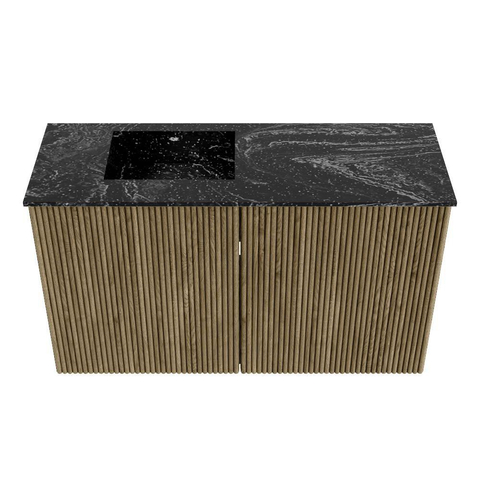 Mondiaz JOYA-DLUX 70cm toiletmeubel - kleur Dusk - Wastafel FAYE positie Links Zonder kraangat kleur Lava. SW1423238
