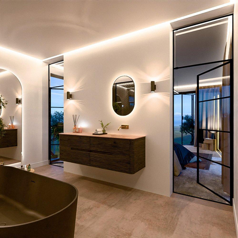 Mondiaz CIRO-DLUX Ensemble de meubles de salle de bains - 160x45x50cm - lavabo solid surface Saba - 1 vasque à droite - sans trous de robinet - 4 tiroirs - Shadow SW1532721