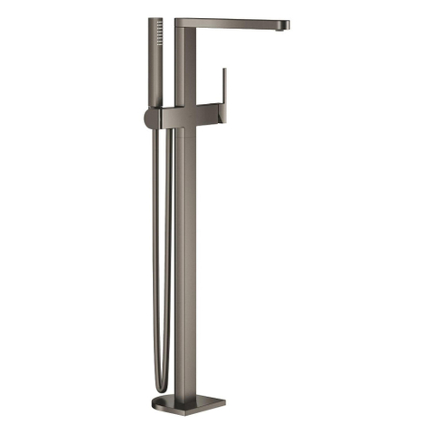 GROHE Plus Pièce de garniture pour mitigeur de baignoire autoportant avec inverseur, bec 28.2cm, douchette à main et flexible de douche 125cm Brushed Hard Graphite SW523752