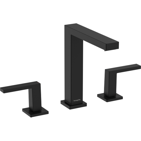 Hansgrohe Tecturis E 3-gats wastafelkraan - 150 met PushOpen - waste set - mat zwart SW918501