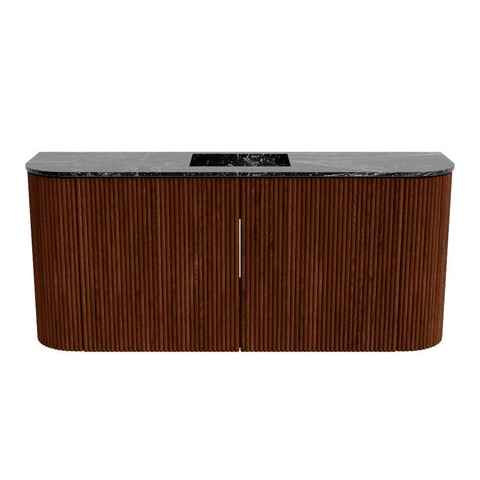 Mondiaz JOYA-DLUX Meuble de salle de bains 93,2cm - arrondis gauche et droite couleur Ruby - Vasque FAYE position Milieu Sans trou de robinet couleur Lava SW1423674