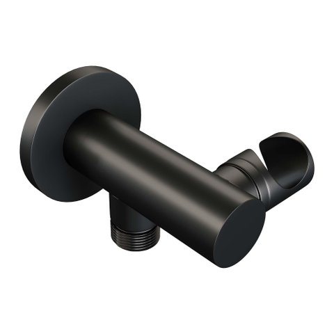 BRAUER Black Carving Douche de pluie thermostatique encastrée - boutons-poussoirs - SET 57 - pomme de douche 20cm - bras mural courbé - douchette 3 jets - flexible de douche - coude d'alimentation mural - noir mat SW925393