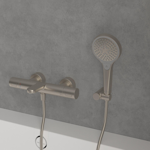 Villeroy & Boch Verve Showers Handdouche - met drie waterstraalstanden Rond - Brushed Nickel (rvs) SW974355