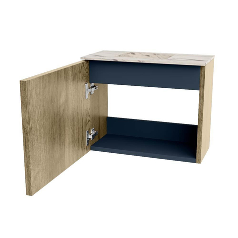 Mondiaz JOYA-DLUX 50cm toiletmeubel - kleur Dusk - Wastafel FAYE positie Links Zonder kraangat kleur Nata. SW1425884