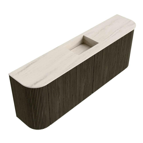 Mondiaz JOYA-DLUX 113.2cm toiletmeubel - ronding links en rechts kleur Shadow - Wastafel FAYE positie Midden Zonder kraangat kleur Meli. SW1424916