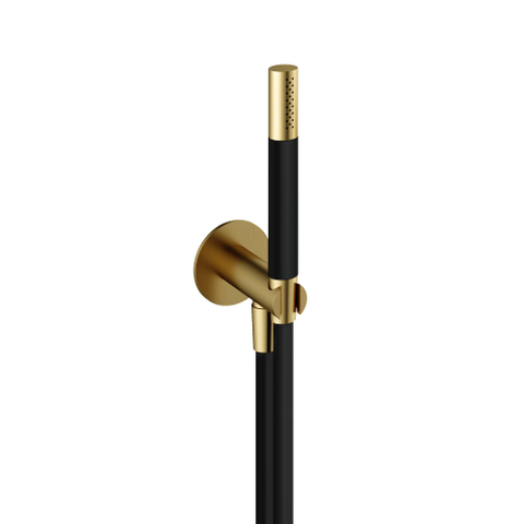 Hotbath Cobber Handdouche - met wandsteun - met uitlaat en doucheslang - 150cm - PVD - geborsteld messing (goud) SW230088