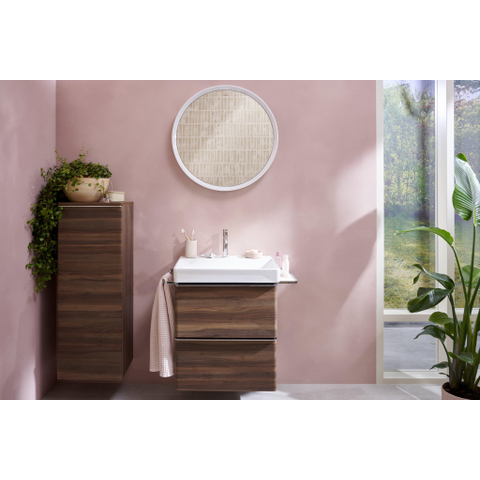 Hansgrohe Xelu Q Armoire mi-haute - 106.5x40x35cm - 1 porte - poignée blanc mat - fermeture amortie - charnière gauche - dark walnut SW995231