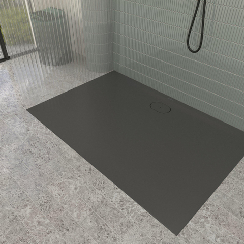Villeroy & Boch Ecora douchebak - 150x100x3.5cm - afvoer lange zijde - anthracite (antraciet) SW1558973