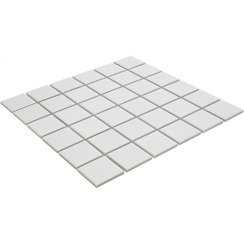 The Mosaic Factory Barcelona mozaïektegel - 30x30cm - 6mm - vierkant - 4.8x4.8 - glans extra wit SW62169