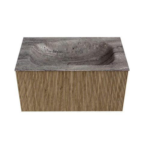 MONDIAZ KURVE-DLUX 80cm meuble de salle de bains couleur Dusk avec 1 tiroir et 0 portes. Lavabo BIG SMALL Milieu 1 trou de robinet Oza. SW1432977