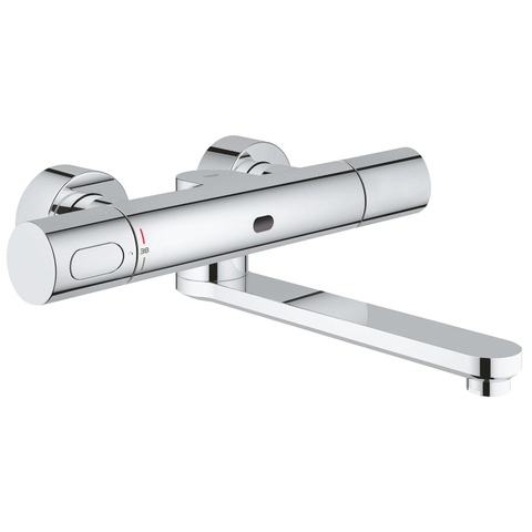 GROHE Eurosmart Cosmopolitan E robinet mural thermostatique avec bec 28cm avec batterie LongLife 6V chrome 0437786
