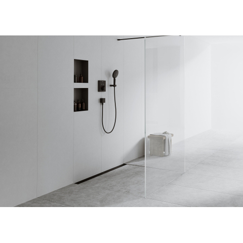 Hansgrohe RainDrain Match Douchegoot - 90cm - hoogte verstelbaar frame - mat zwart SW1590433