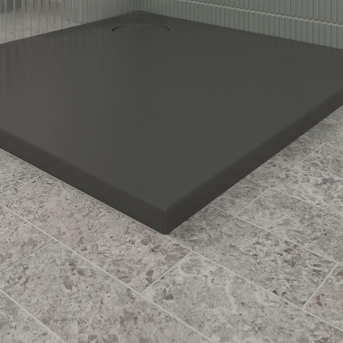 Villeroy & Boch Ecora douchebak - 90x90x3.5cm - hoekafvoer - anthracite (antraciet) SW1558874