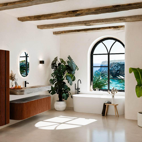 MONDIAZ THOR-DLUX 160cm meuble de salle de bains arrondi gauche + droite couleur Ruby avec 1 tiroir et 2 portes. Vasque suspendue CLOUD Milieu 1 trou de robinet couleur Oza. SW1465305