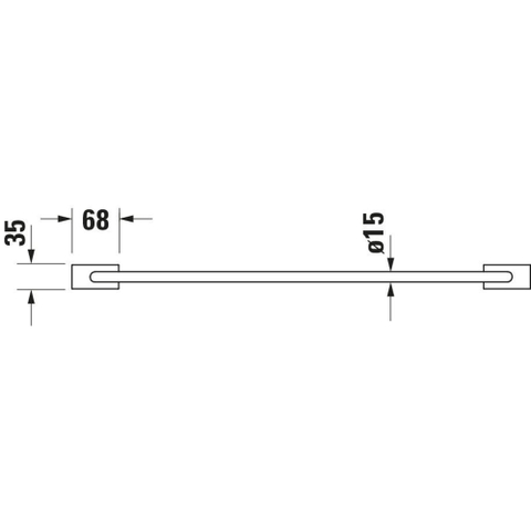 Duravit Karree Badhanddoekrek - 60 cm - hoogglans chroom SW55127