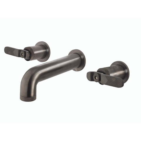 Crosswater Union Wastafelkraan inbouw - inclusief inbouwdeel - 3-gats - wandgemonteerd - geborsteld zwart chroom Hendel - geborsteld black chrome brushed (antraciet) SW968265