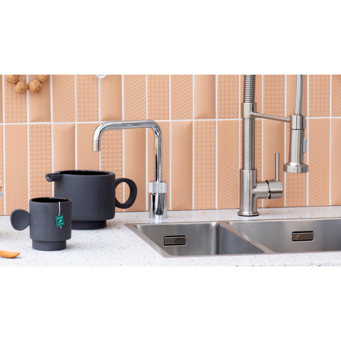 Quooker Nordic Square kokendwaterkraan - draaibare uitloop - Combi+ reservoir - Warm / kokend water - Chroom SW99179