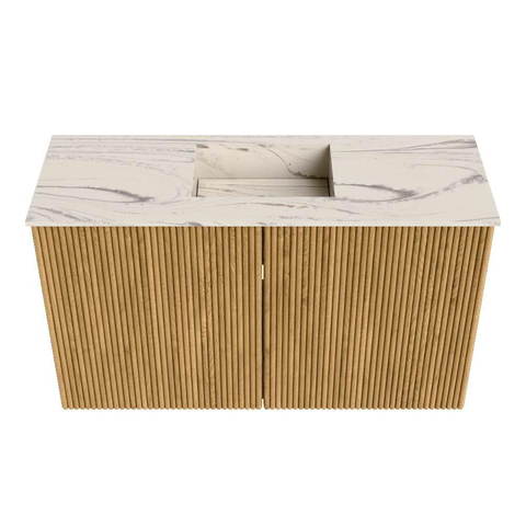 Mondiaz JOYA-DLUX Meuble de salle de bains 70cm - couleur Chêne - Vasque FAYE position Milieu Sans trou de robinet couleur Nata SW1424014