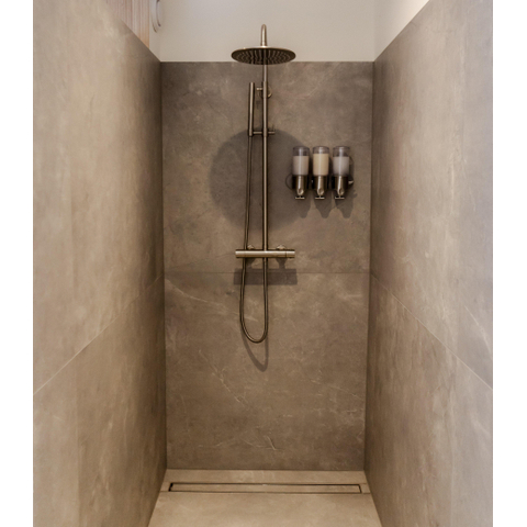 Fortifura Calvi opbouw regendoucheset – Ø25 cm hoofddouche – 1-stands staafhanddouche – RVS geborsteld SW1204409