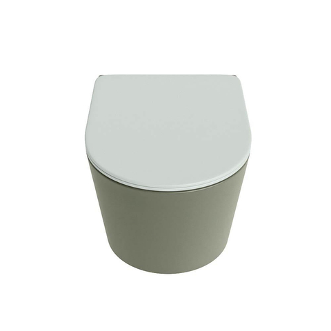 Mondiaz LAVIE WC suspendu – sans bride – 36 x 53 cm – avec abattant softclose – Army (vert), abattant Greey (vert clair/gris) SW1208670