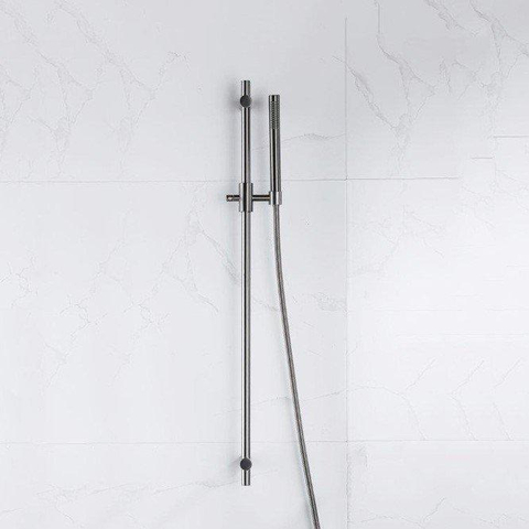 Fortifura Calvi glijstangset met staafhanddouche, metalen doucheslang - PVD - geborsteld gunmetal (antraciet) SW1159303