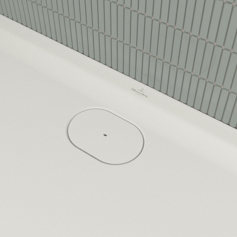 Villeroy & Boch Ecora douchebak - 140x100x3.5cm - afvoer lange zijde - stone white (wit) SW1558964