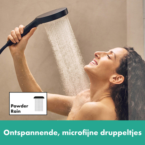 Hansgrohe RainFinity Doucheset - 130 - 3jet S Puro - 90cm pushsl Designflex - doucheslang - 160cm - mat zwart SW918366
