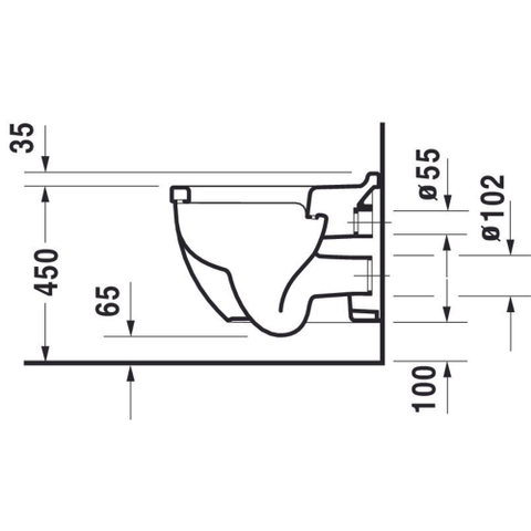 Duravit Starck 3 hangtoilet – verhoogd +5 cm – diepte 54,5 cm – glans wit 0290471