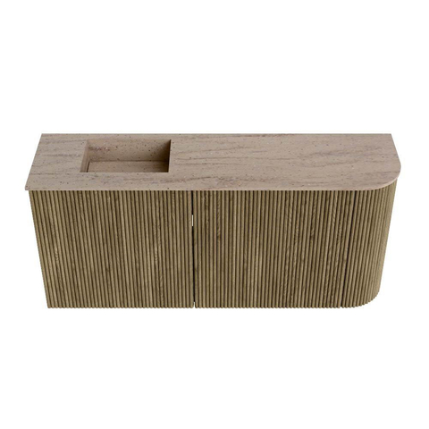 Mondiaz JOYA-DLUX Meuble de salle de bains 91,6cm - arrondi droit couleur Dusk - Vasque FAYE position Gauche Sans trou de robinet couleur Saba SW1426089