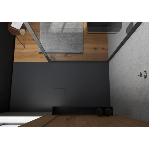 Villeroy & Boch Squaro infinity douchebak - 180x90x4cm - 90cm rechthoek Quaryl - Anthracite (grijs) SW119570