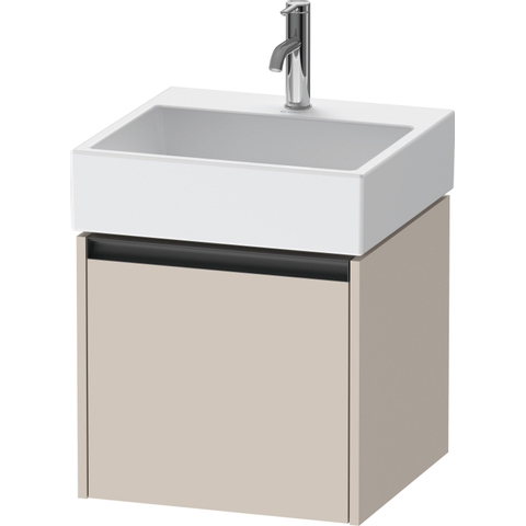 Duravit Ketho.2 Wastafelonderbouwkast - met 1 lade - 48.4x46x44cm - met greep antraciet - taupe mat SW772037