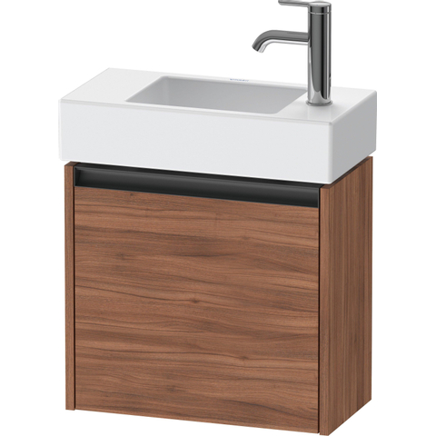 Duravit Ketho.2 Wastafelonderbouwkast - met 1 deur - 48.4x23.8x44cm links - met greep antraciet - noten mat SW771951