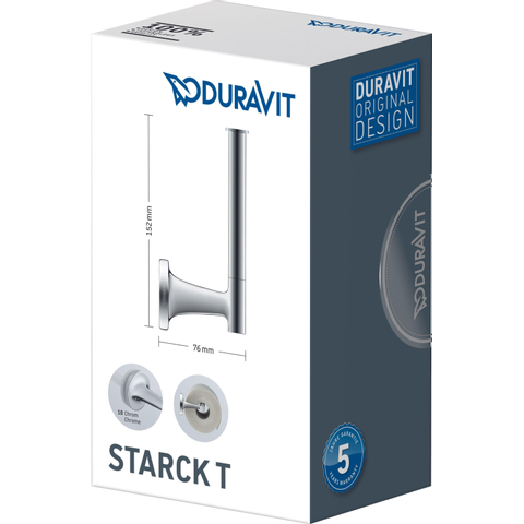 Duravit Starck T Toiletrolhouder - zonder klep - hoogglans chroom SW297070
