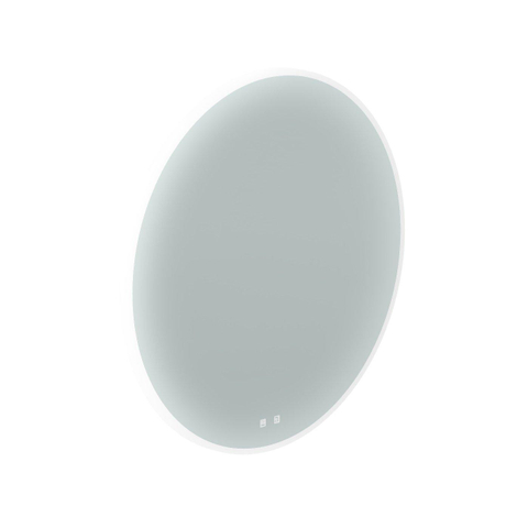 Thebalux type m miroir 100x100cm rond avec éclairage et miroir chauffant led blanc aluminium SW716371