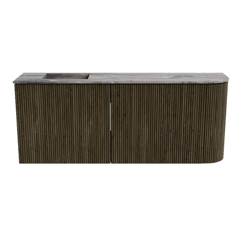 Mondiaz JOYA-DLUX 101.6cm toiletmeubel - ronding rechts kleur Shadow - Wastafel FAYE positie Links Zonder kraangat kleur Sombra. SW1425229