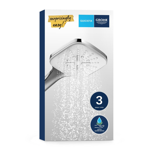 Grohe QuickFix Vitalio Handdouche - 13cm - vierkant - 3 straalsoorten - chroom SW705164
