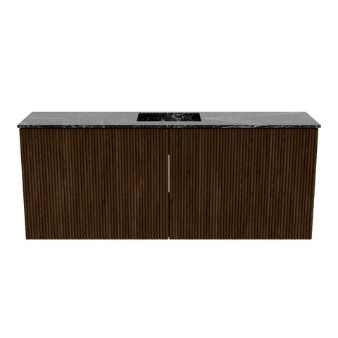 Mondiaz JOYA-DLUX 100cm toiletmeubel - kleur Walnut - Wastafel FAYE positie Midden 1 kraangat kleur Lava. SW1422449