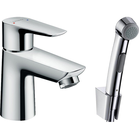 Hansgrohe Talis e 1 greeps wastafelkraan - met handdouche en doucheslang - 160cm - hoogglans chroom SW28993