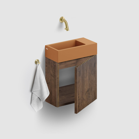 Clou Flush 3 fontaine 36x18cm sans trou de robinet à droite mat it sable céramique SW795728