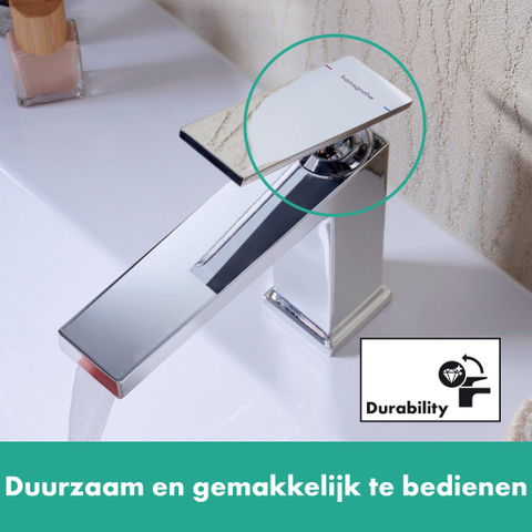 Hansgrohe Tecturis E Eengreeps wastafelkraan - 110 met PopUp - trekwaste - hoogglans chroom SW918496