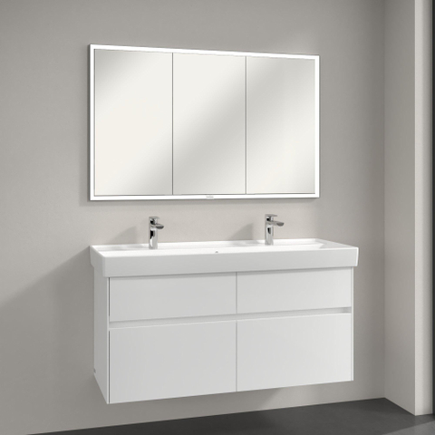 Villeroy & Boch My View Now My view spiegelkast - 100x75cm - 2 deuren - 2 contactdoos LED - zilver SW641581