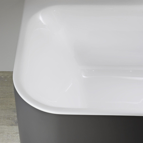 Duravit Happy D.2 Bad half - vrijstaand - 180x80cm - back-to-wall - wit mat antraciet SW297022