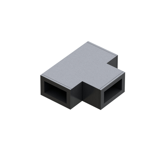 Fortifura Galeria T-verbindingstuk - voor combinatie van stabilisatiestangen tussen vaste wand - met zijwand - PVD - geborsteld gunmetal (antraciet) SW798737