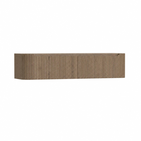 H&R Badmeubelen Juice Wastafelonderkast - 180x45x40cm - afgeronde hoeken - 3D-front - 2 lades - geïntegreerde greep - charleston SW1259484