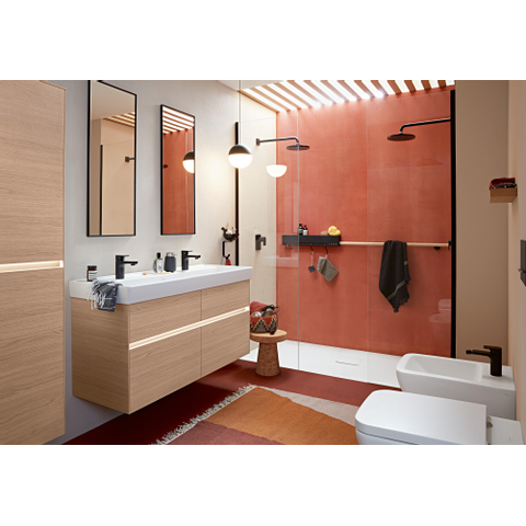 Villeroy & Boch Collaro meubelwastafel - 120x47cm - zonder overloop - 2 kraangatenen - Stone White (mat wit) SW358331